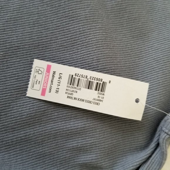 NWT-No Boundaries Sleeveless Grey Top w/Criss-Cross Straps -Juniors 11-13 - Picture 6 of 12